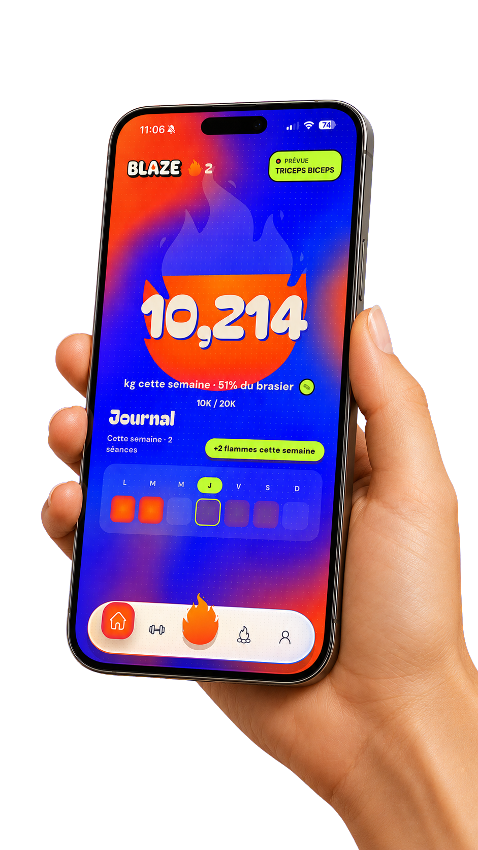 Tableau de bord BLAZE tenu en main